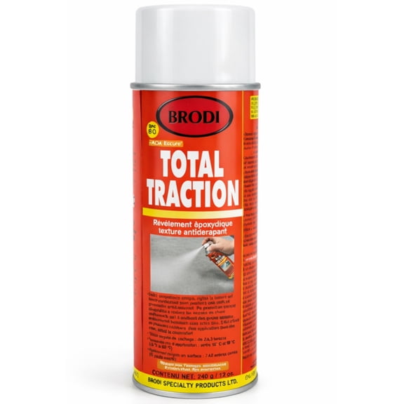 Total Traction Anti-Slip Epoxy Coating Spray, Commercial Grade, Textured, Long-Lasting Traction for Wet & Dry Surfaces Barefoot-& Pet Safe Grit, Fast-Drying, Multi-Surface (Clear, Single)