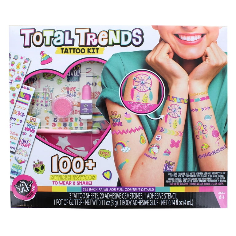 Total Trends Temporary Tattoo Kit | 100+ Tattoos