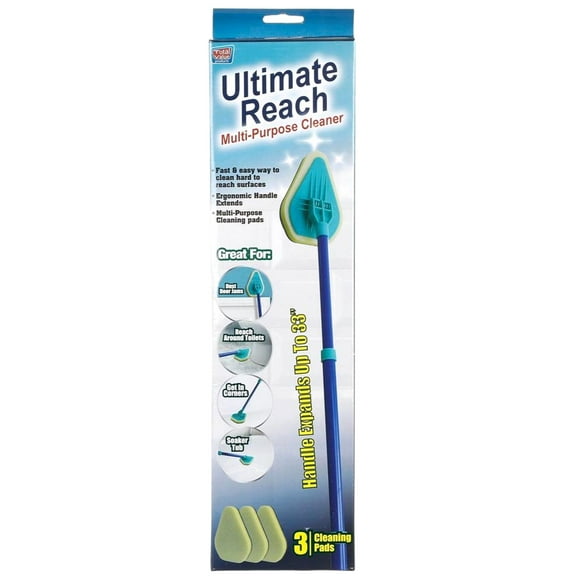 Total Value - Ultimate Reach Multi-Purpose 3 in 1 Cleaning Scrub Brush with Extendable Handle - Blue