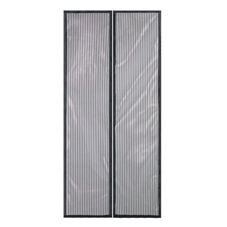 Total Vision Instant Mesh Guard Magnetic Screen Door, 40" x 82.5", Single Door, Black Polyester