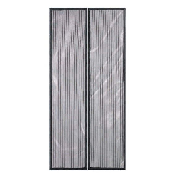 Total Vision Instant Mesh Guard Magnetic Screen Door, 40" x 82.5", Single Door, Black Polyester