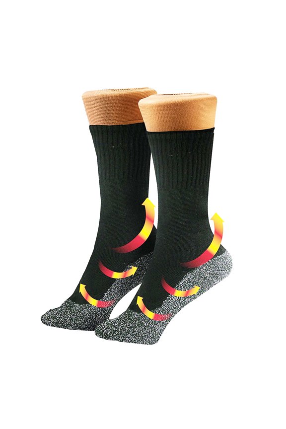 Warm It Aluminum Thread Warm Socks, Black Women One Size