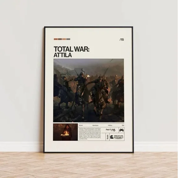 Total War Attila Poster Video Game Poster Minimalist Game Print Gaming Room Home Decor Office Wall Art