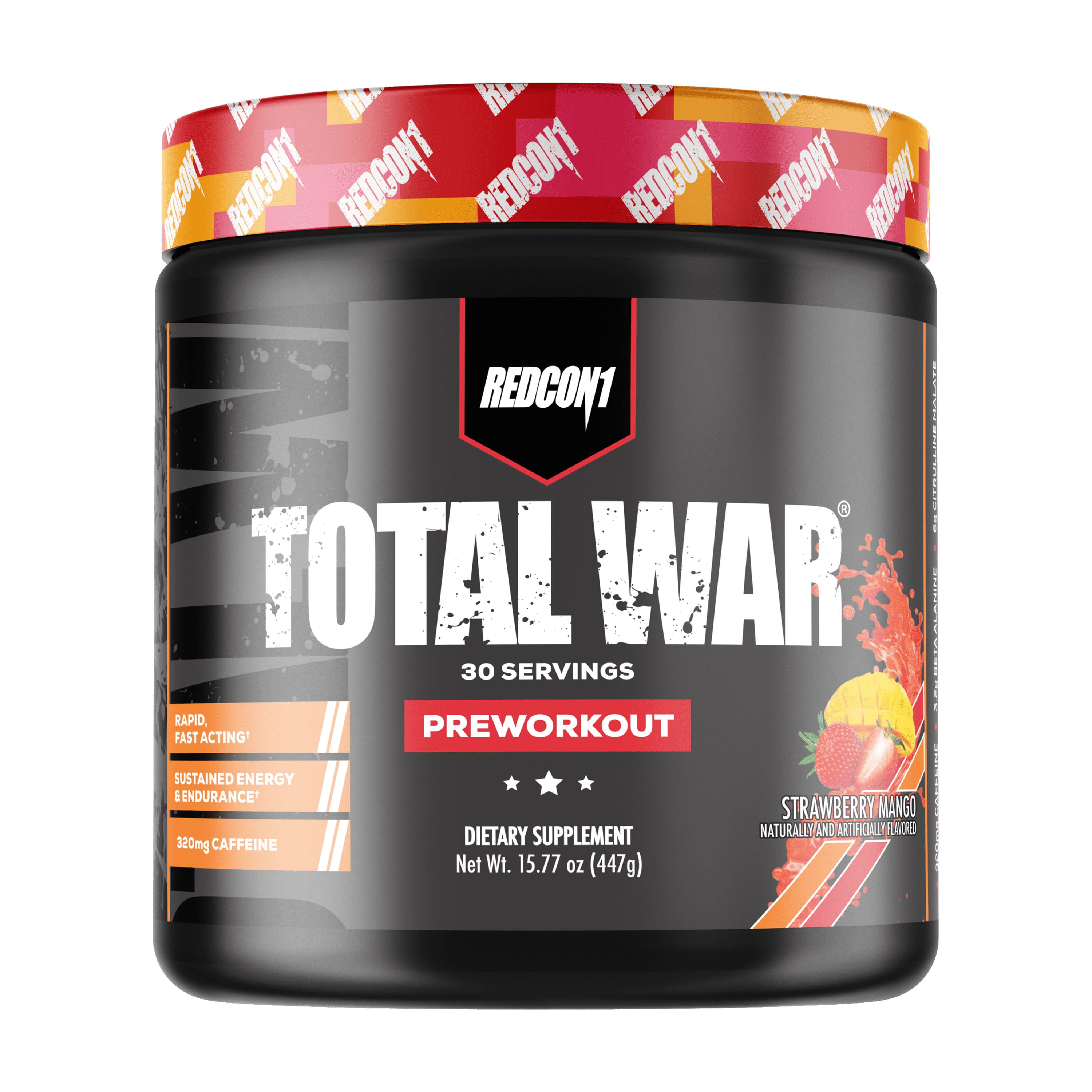 RedCon1 Total War PreWorkout Strawberry Mango, Energy Boost, 30