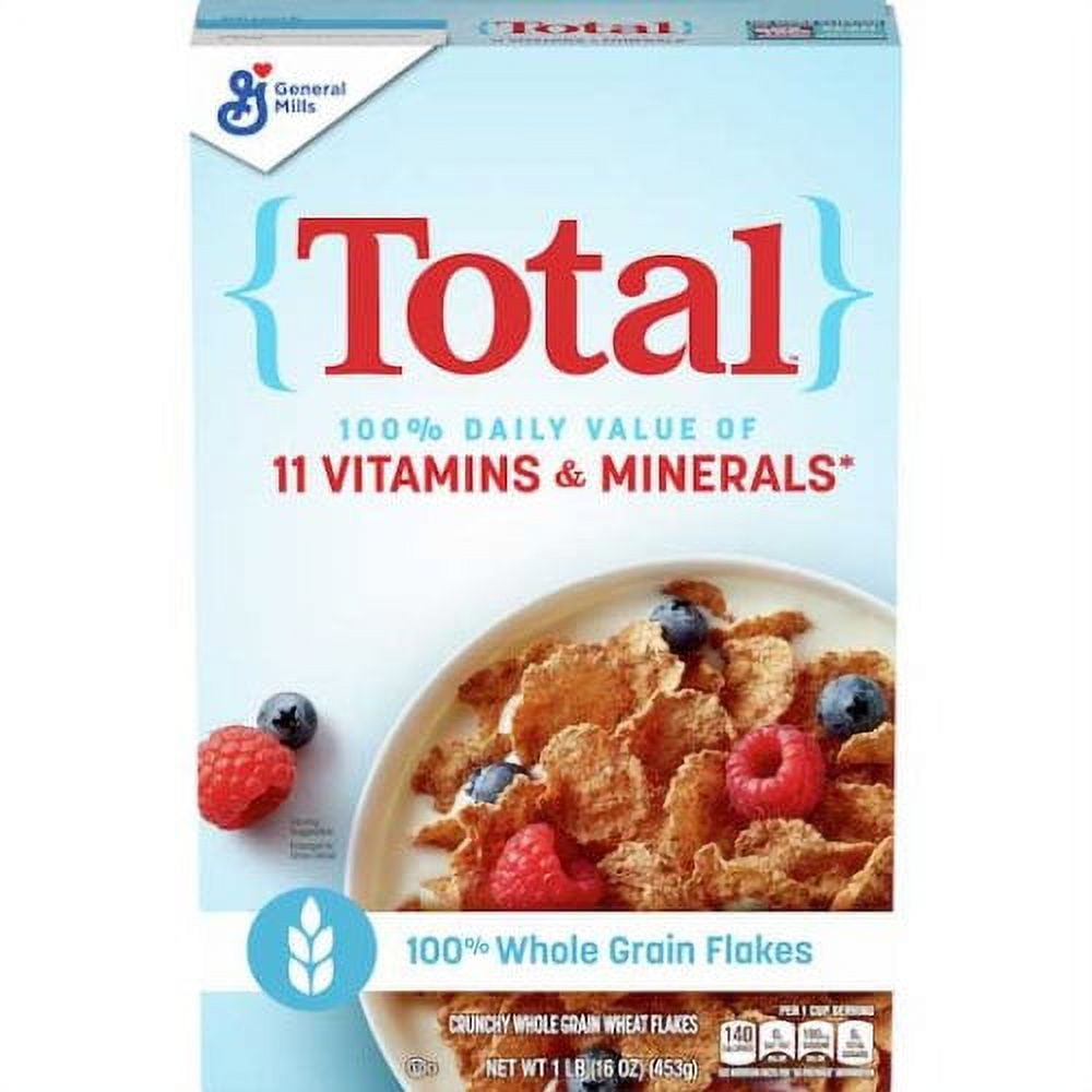 (7 pack) Total Breakfast Cereal, 100% Daily Value of 11 Vitamins and Minerals, 16 oz