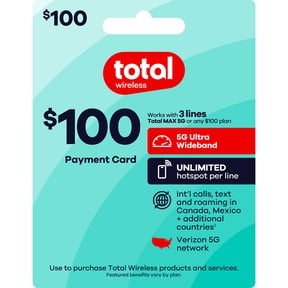 Total Wireless $100 Payment Card e-PIN Top Up (Email Delivery)