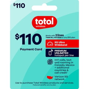 Total Wireless $110 Payment Card e-PIN Top Up (Email Delivery)