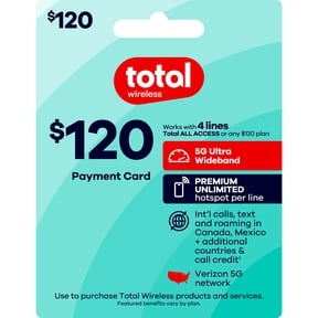 Total Wireless $120 Payment Card e-PIN Top Up (Email Delivery)