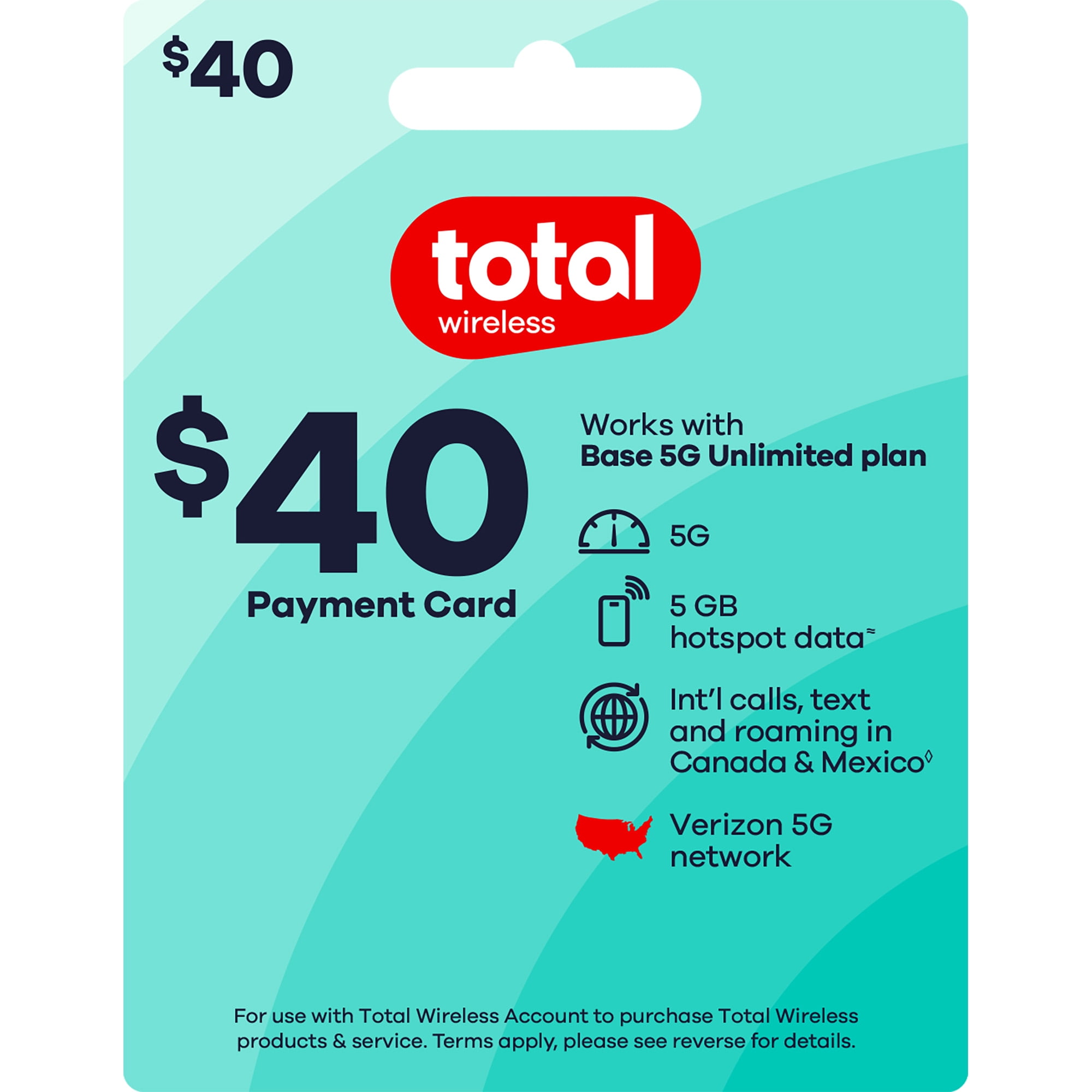 Total Wireless $40 Payment Card e-PIN Top Up (Email Delivery)