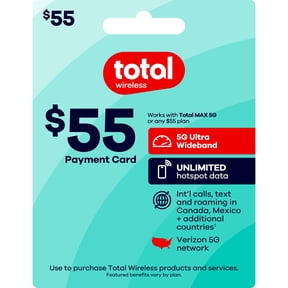 Total Wireless $55 Payment Card e-PIN Top Up (Email Delivery)