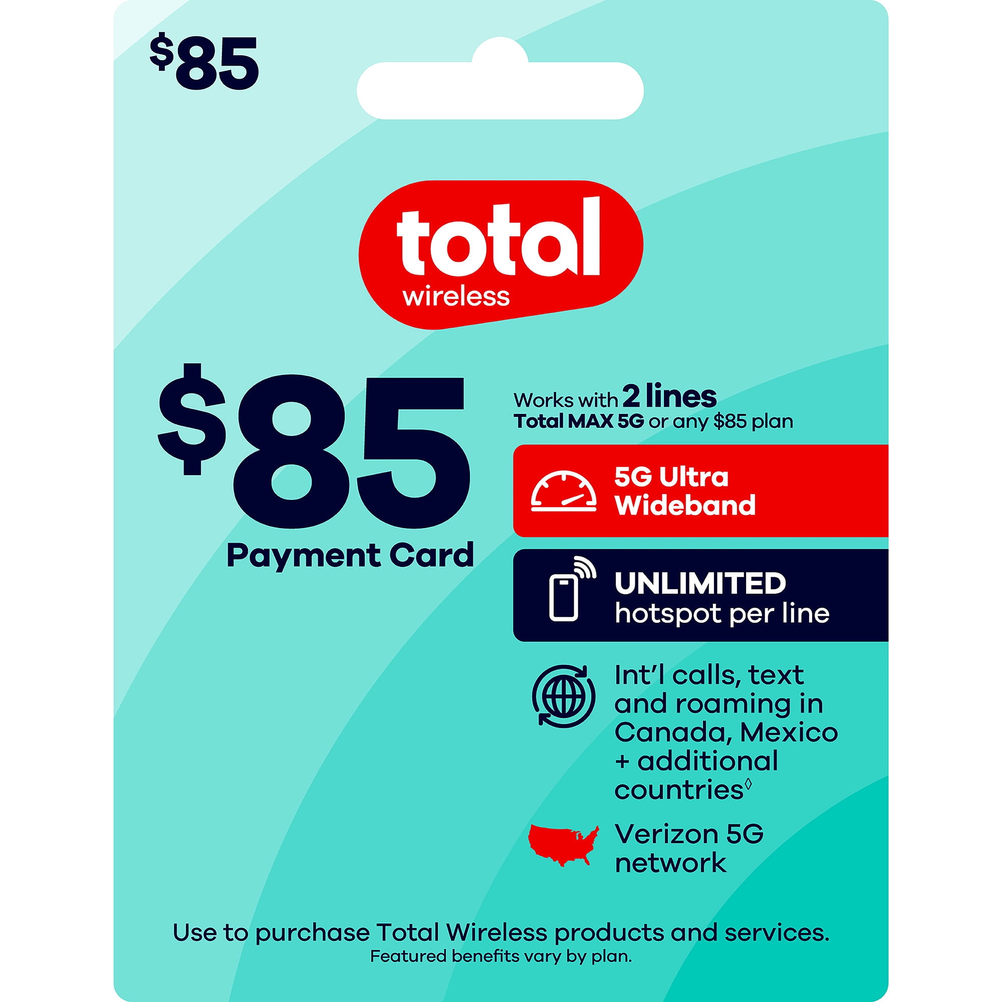 Total Wireless $85 Payment Card e-PIN Top Up (Email Delivery)