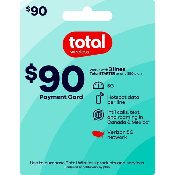 Total Wireless $90 Payment Card e-PIN Top Up (Email Delivery)