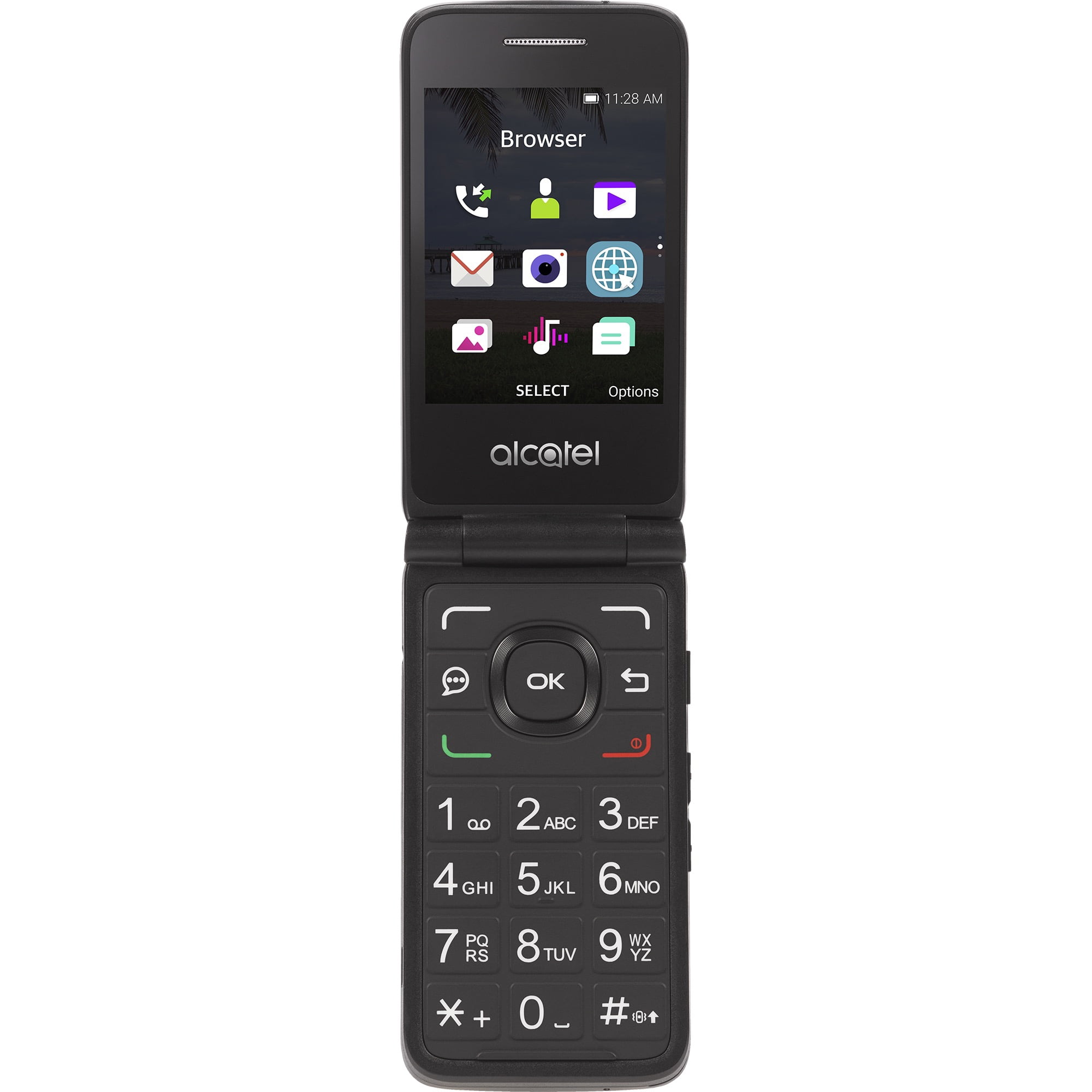 Total Wireless Alcatel Myflip, 4GB, Black- Prepaid Phone