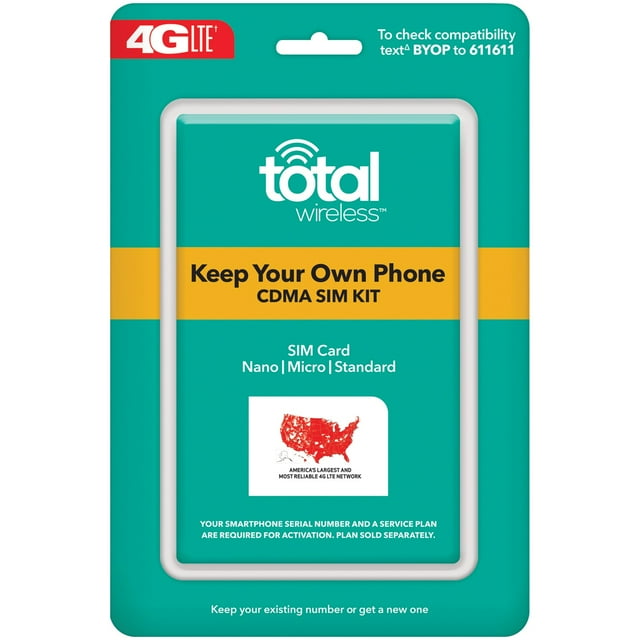 Total Wireless TWRTPKBYOPCNATRI1 BYOP SIM Card Activation Kit
