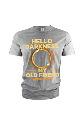 Total solar eclipse of 2024 T-shirt Hello Darkness once Twice in a lifetime event astronomy tee (3X-Large Grey)