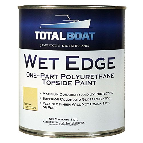 TotalBoat - 409300 Wet Edge Marine Topside Paint for Boats, Fiberglass, and Wood (Fighting Lady Yellow, Quart)
