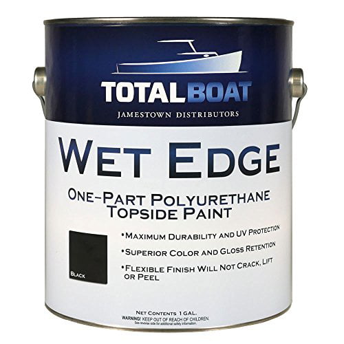 Total Boat Wet Edge One-Part Polyurethane Topside Paint, Flat Black, 1  Gallon