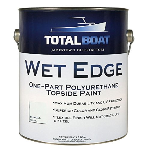 TotalBoat Wet Edge Marine Topside Paint for Boats, Fiberglass, and Wood (Blue-Glo White, Gallon)