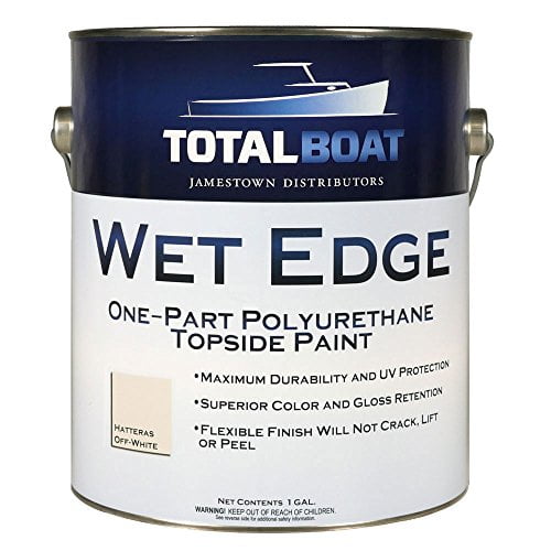 TotalBoat Wet Edge Marine Topside Paint for Boats, Fiberglass, and Wood (Hatteras Off-White, Gallon)