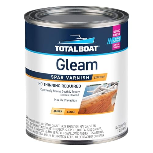 TotalBoatGleam Marine Spar Varnish, Gloss and Satin Polyurethane Finish