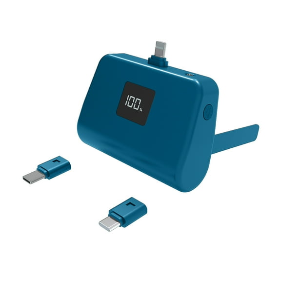 TotalBoost Mini Pro 5,000mAh Universal Power Bank With Interchangeable Adapters & Built-In Kickstand