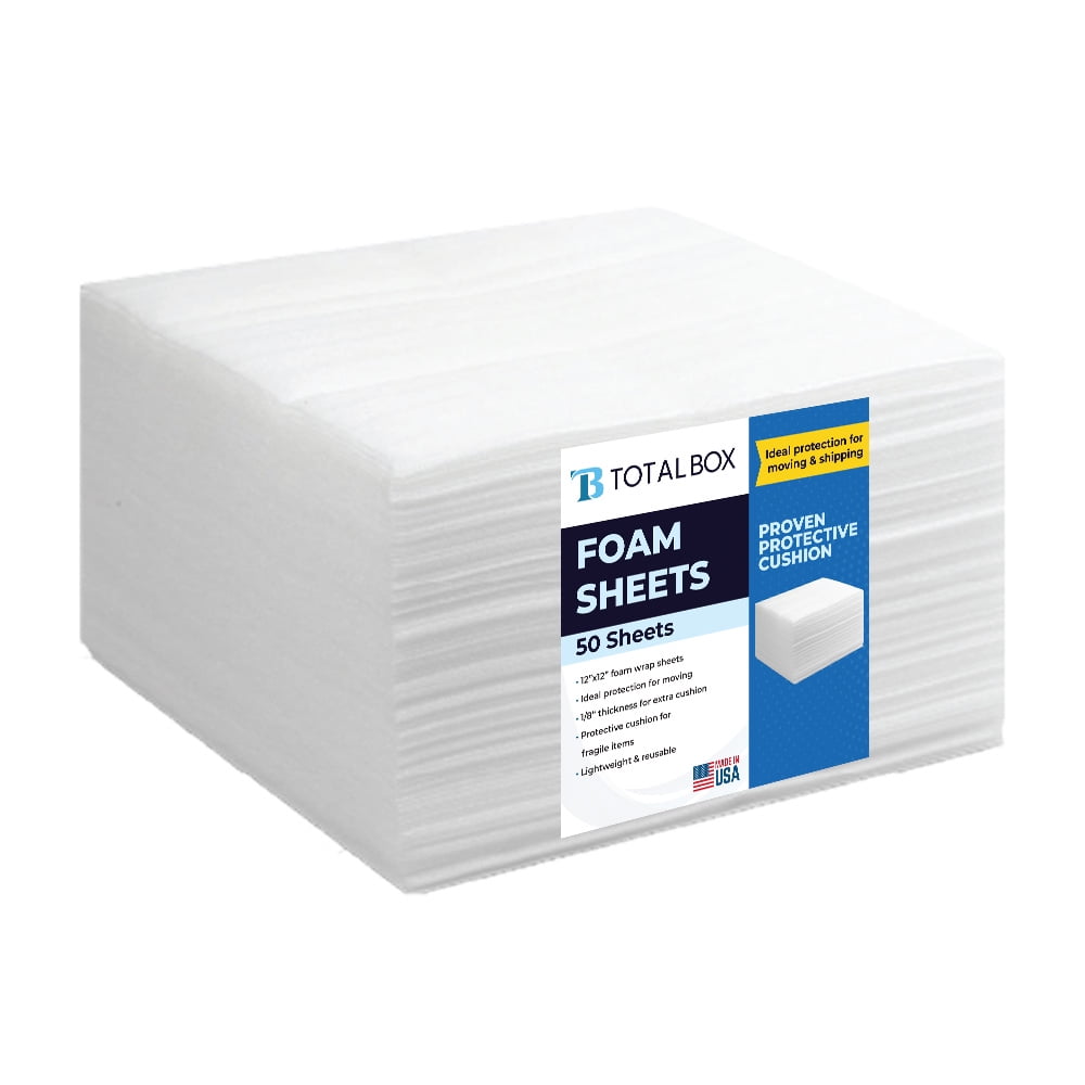 Shipping Supply FS1212 White Foam Sheets - 12 x 12 x 1/8