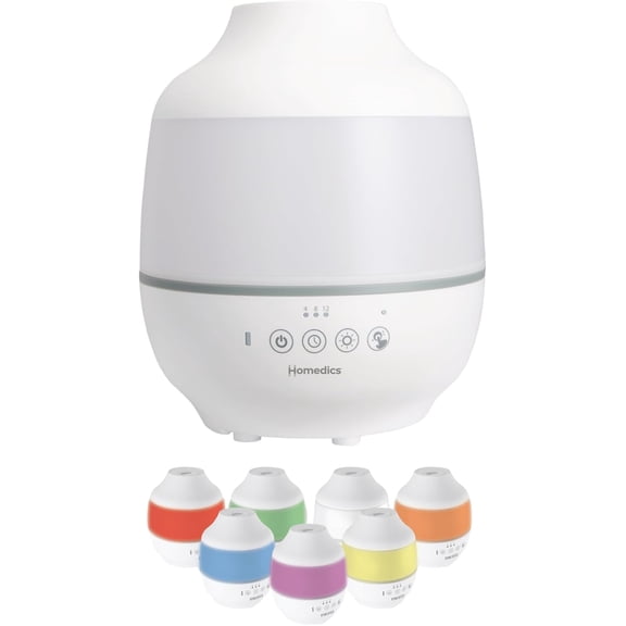 TotalComfort Large Air s for Bedroom, Plants, Office l Mist, Essential Oil Pads and Built-In Timer, 7-Color Night-Light, 2 Mist Settings, White