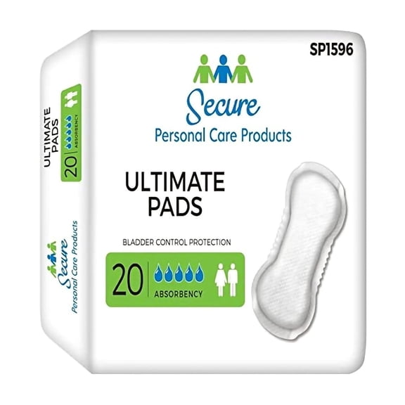 TotalDry Bladder Control Pads - 180 Count - Heavy Absorbency - Contoured Disposable Pads for Women - 16.5 Inch - White Cloth-Like Backsheet