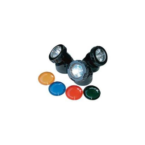 Black LED Pond and Landscape Lights with Color Lenses, 3-Piece Set