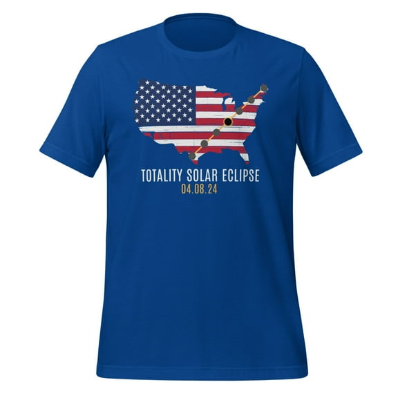 Totality Eclipse Shirt Total Solar Eclipse 2024 T-Shirt USA Totality Eclipse Shirt 2024 Solar Eclipse Shirt Totality Watch Party Shirt (True Royal, S)