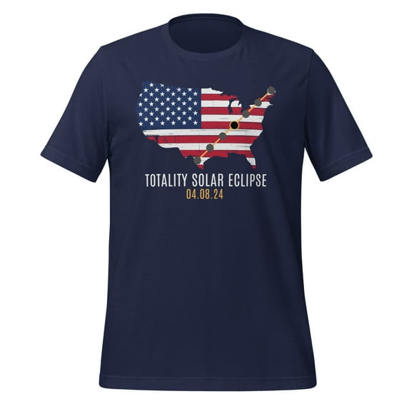 Totality Eclipse Shirt Total Solar Eclipse 2024 T-Shirt USA Totality Eclipse Shirt 2024 Solar Eclipse Shirt Totality Watch Party Shirt (Navy, M)