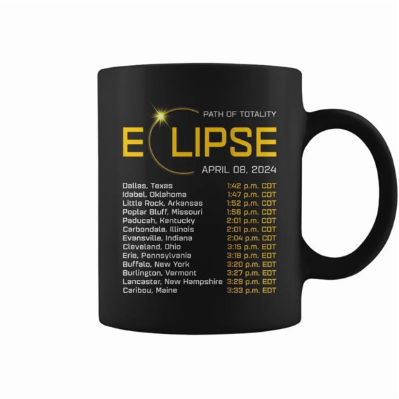 Totality Path 2024 American Total Eclipse Map On Back Coffee Mugs
