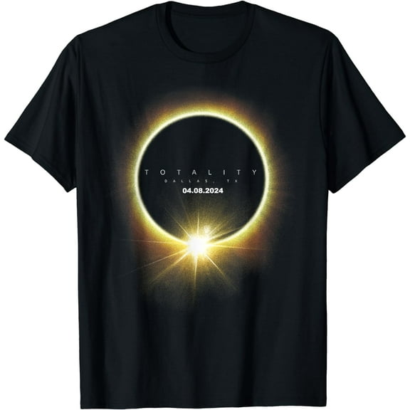 Totality Solar Eclipse 2024 04.08.24 Seen From Dallas, Texas T-Shirt