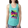 thumbnail image 1 of Totally 80's Forever Vintage Ladies Racerback Tank Top, Tahiti Blue, Small, 1 of 5