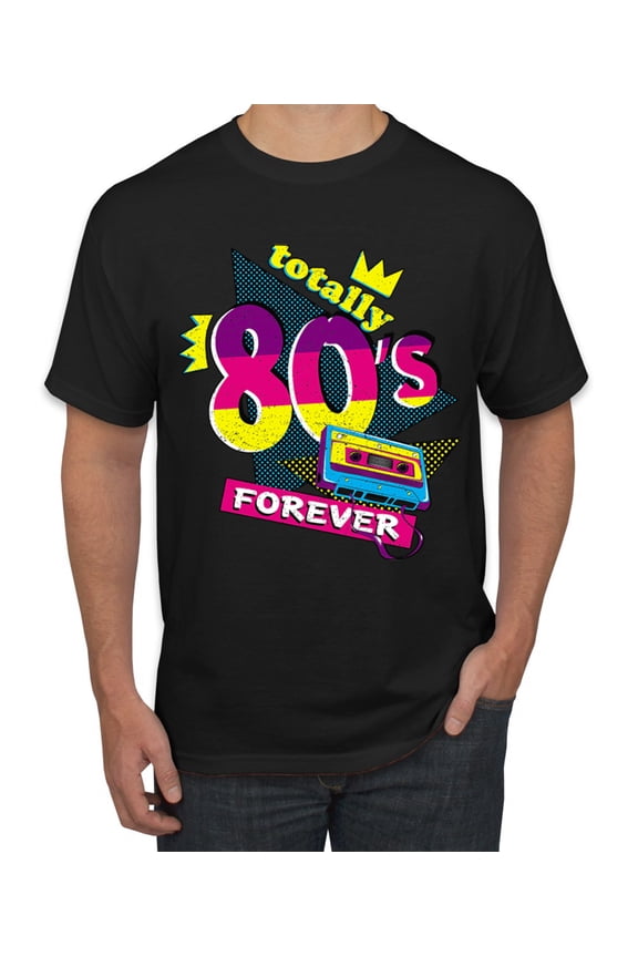 Totally 80's Forever Vintage Men's Graphic T-Shirt, Black, Large