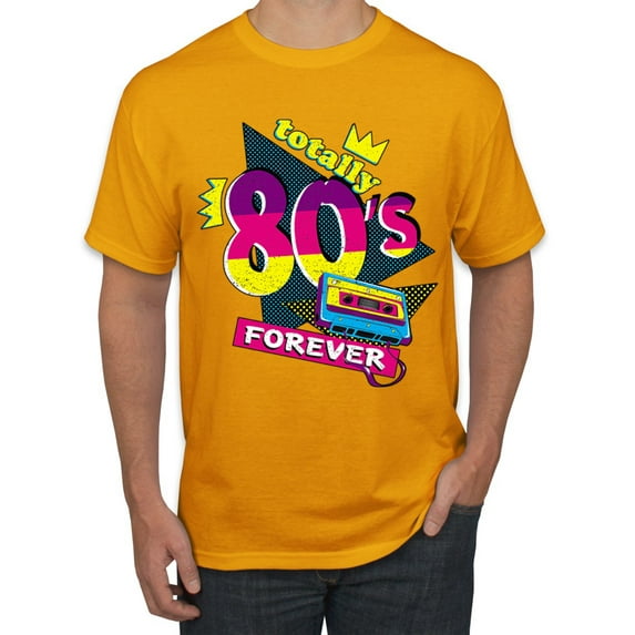 Totally 80's Forever Vintage Men's Graphic T-Shirt, Gold, Large