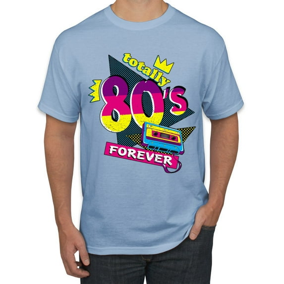 Totally 80's Forever Vintage Men's Graphic T-Shirt, Light Blue, Small