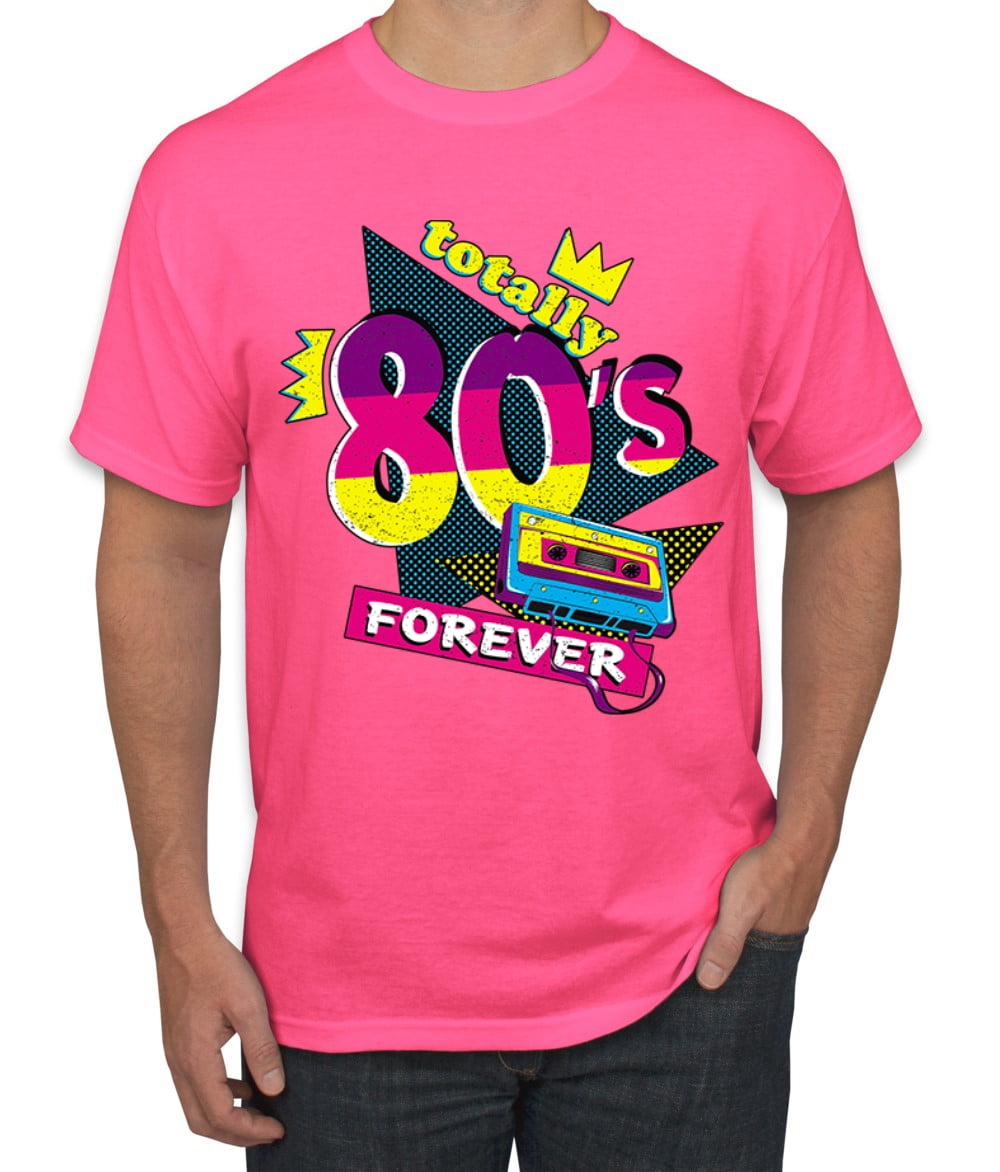 Totally 80's Forever Vintage Men's Graphic T-Shirt, Neon Pink