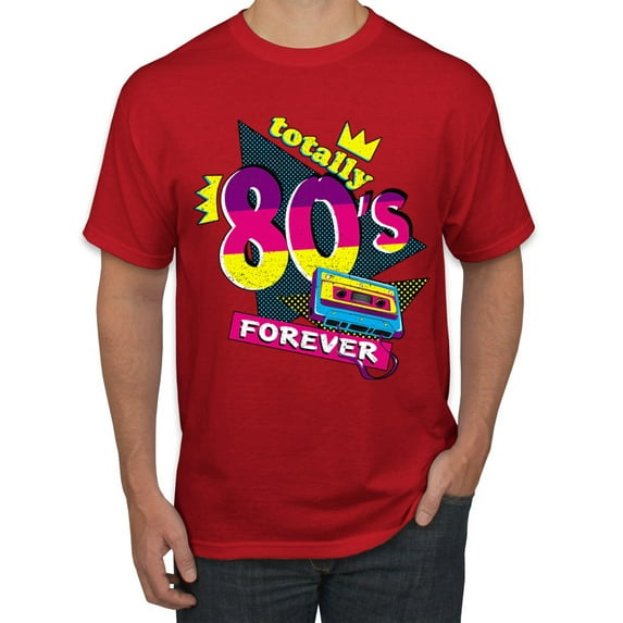 Totally 80's Forever Vintage Men's Graphic T-Shirt, Red, Large