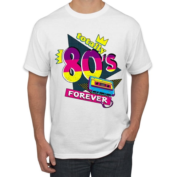 Totally 80's Forever Vintage Men's Graphic T-Shirt, White, 5X-Large
