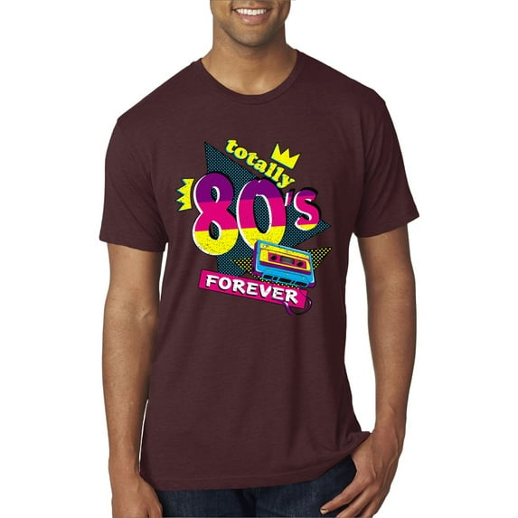 Totally 80's Forever Vintage Mens Premium Tri Blend T-Shirt, Cardinal, Medium