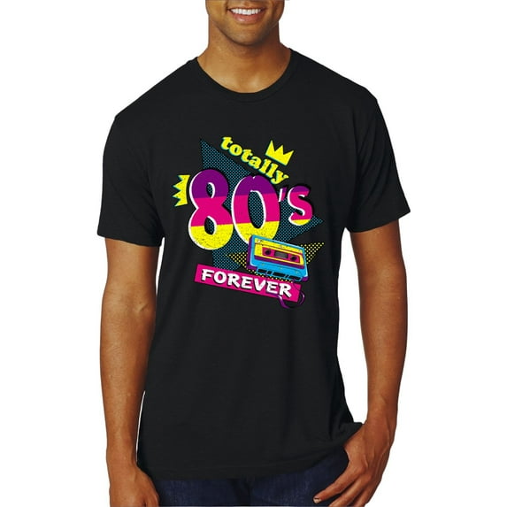 Totally 80's Forever Vintage Mens Premium Tri Blend T-Shirt, True Black, XX-Large