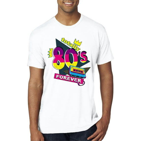 Totally 80's Forever Vintage Mens Premium Tri Blend T-Shirt, True White, Large