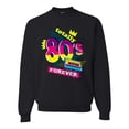 thumbnail image 1 of Totally 80's Forever Vintage Unisex Crewneck Graphic Sweatshirt, Black, Medium, 1 of 5