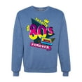 thumbnail image 1 of Totally 80's Forever Vintage Unisex Crewneck Graphic Sweatshirt, Vintage Heather Blue, X-Large, 1 of 5