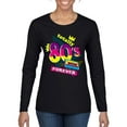 thumbnail image 1 of Totally 80's Forever Vintage Womens Graphic Long Sleeve T-Shirt, Black, Medium, 1 of 5