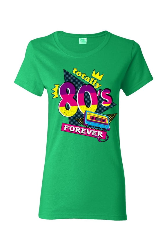 Totally 80's Forever Vintage Womens Graphic T-Shirt, Kelly, Small