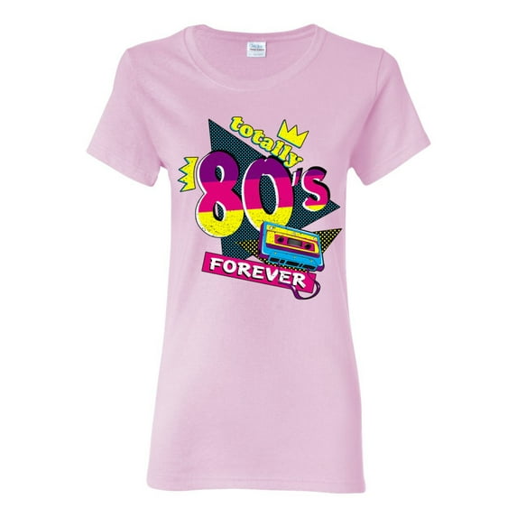 Totally 80's Forever Vintage Womens Graphic T-Shirt, Light Pink, Large