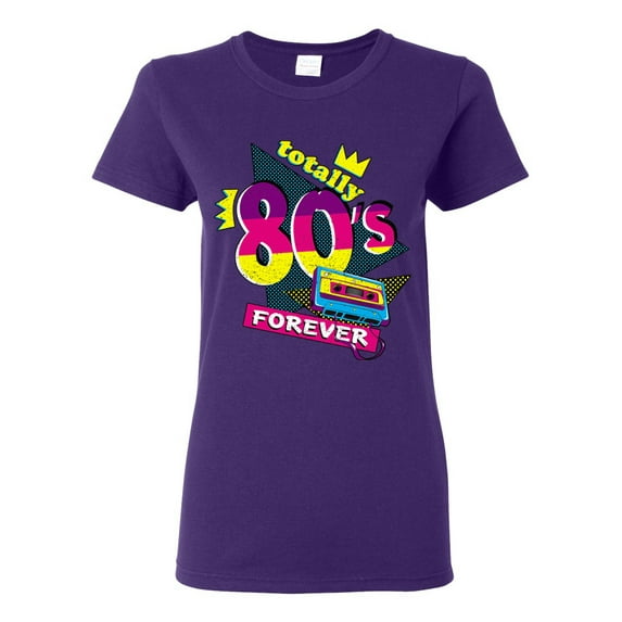 Totally 80's Forever Vintage Womens Graphic T-Shirt, Purple, XX-Large
