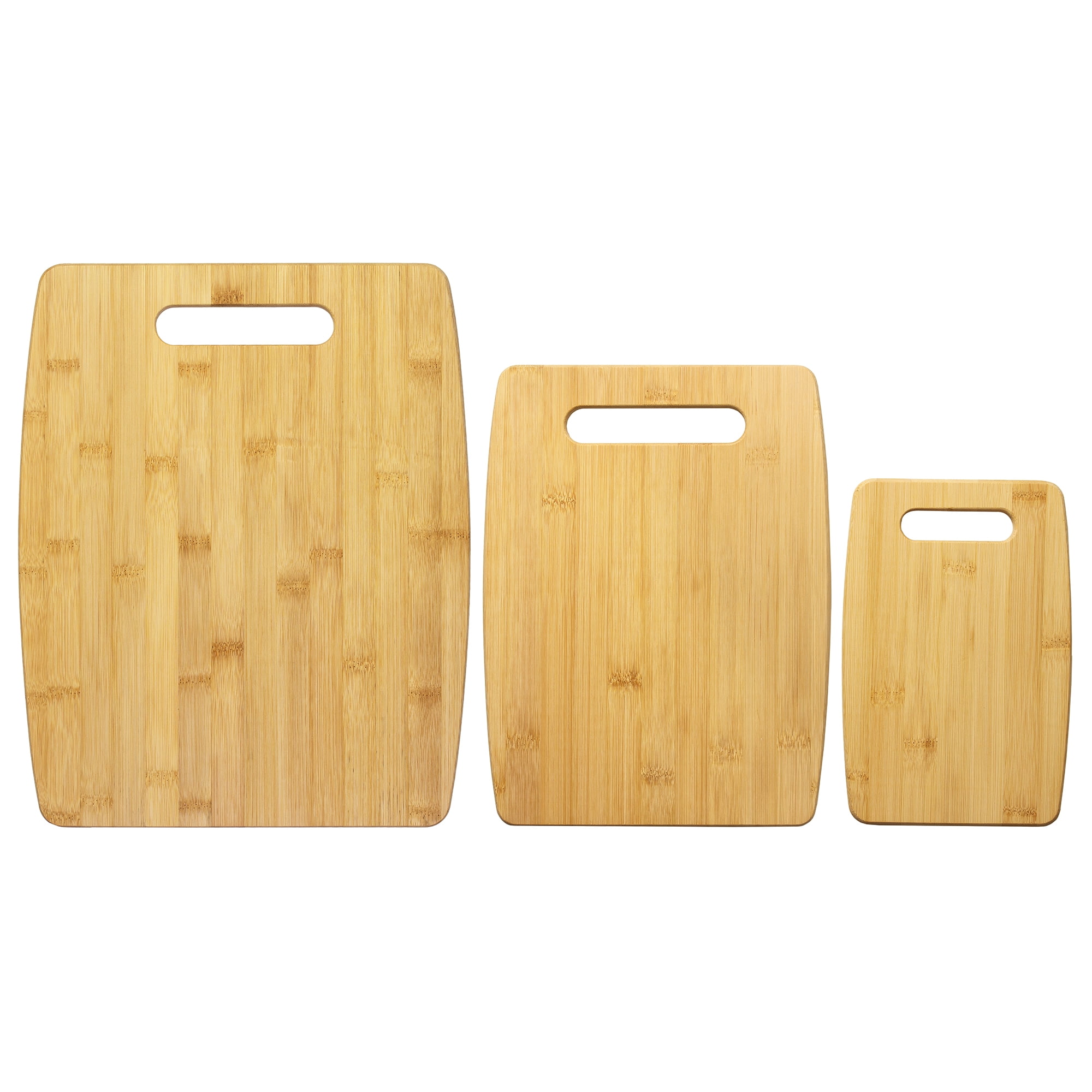Totally Bamboo 3-Piece Cutting Board Set; 3 Assorted Sizes of Bamboo Wood Cutting Boards for Kitchen